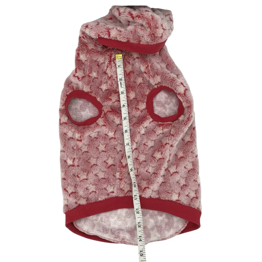 Soft and Fuzzy Pink Star Patterned Dog Hoodie